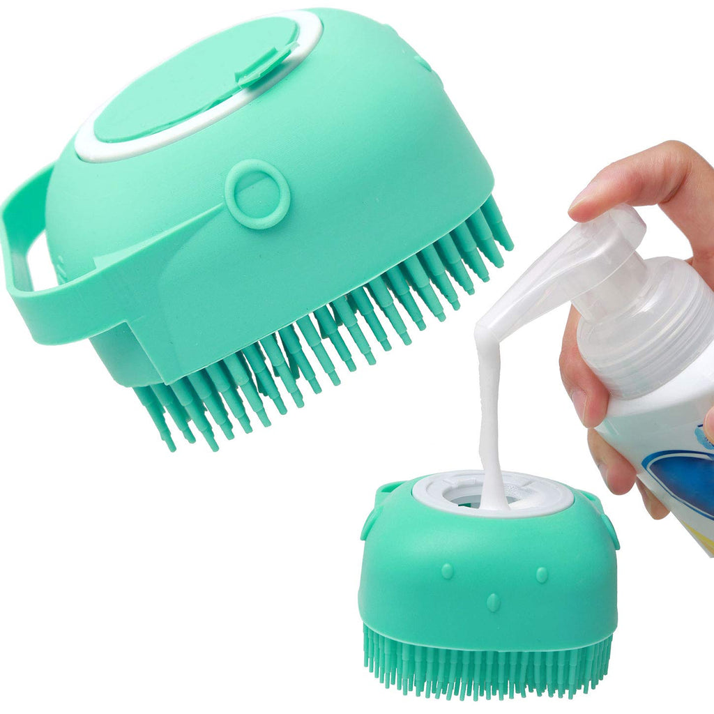 PureFlow™ Silicone Spa-Scrubber – 2-i-1 Tvåldispenser & Masserande Kroppsborste