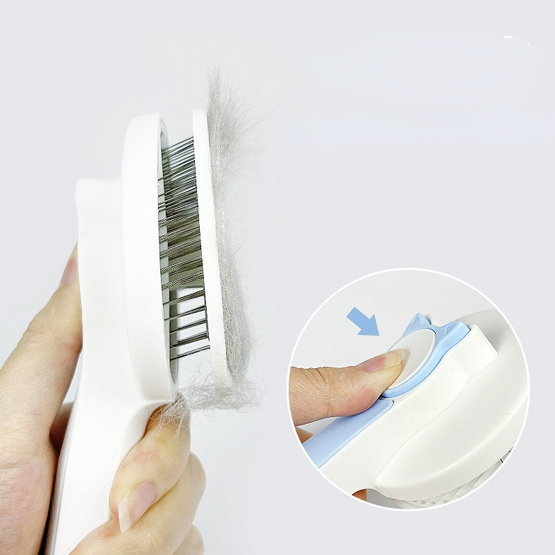 ProGroom™ Self-Cleaning Slicker Brush – Professionell Pälsvårdsborste med Terapeutisk Massage & One-Button™ Rengöring