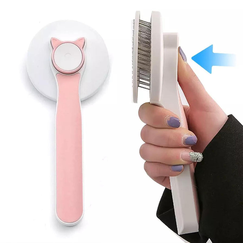 ProGroom™ Self-Cleaning Slicker Brush – Professionell Pälsvårdsborste med Terapeutisk Massage & One-Button™ Rengöring