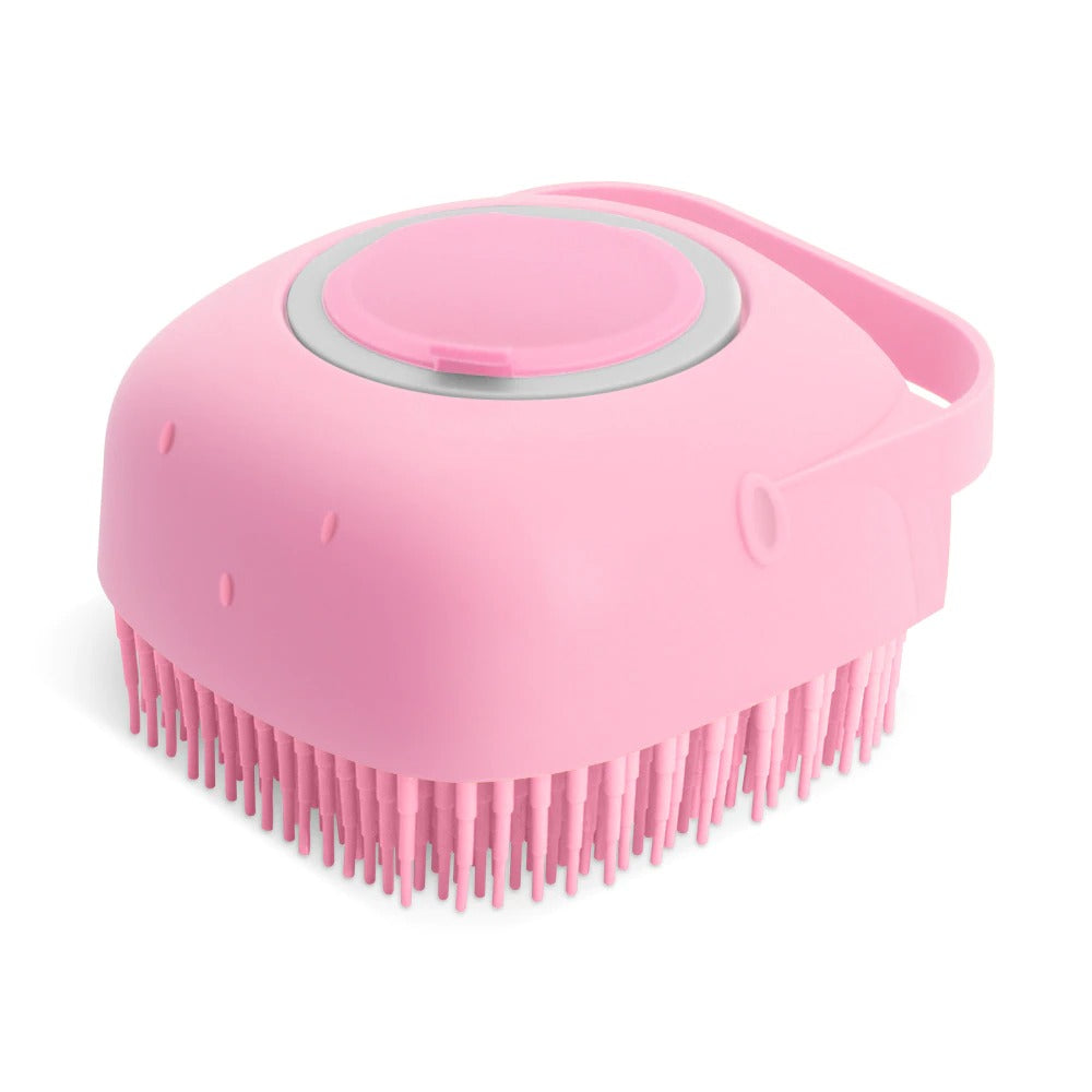PureFlow™ Silicone Spa-Scrubber – 2-i-1 Tvåldispenser & Masserande Kroppsborste