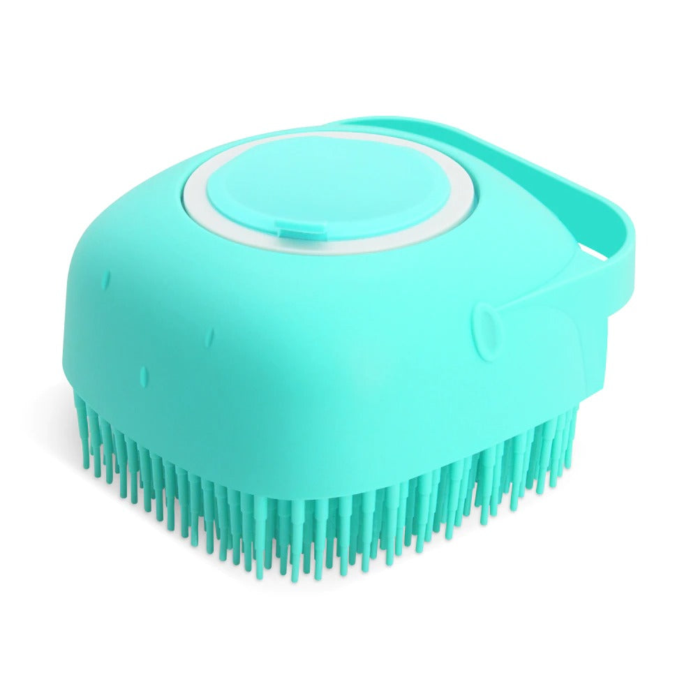 PureFlow™ Silicone Spa-Scrubber – 2-i-1 Tvåldispenser & Masserande Kroppsborste