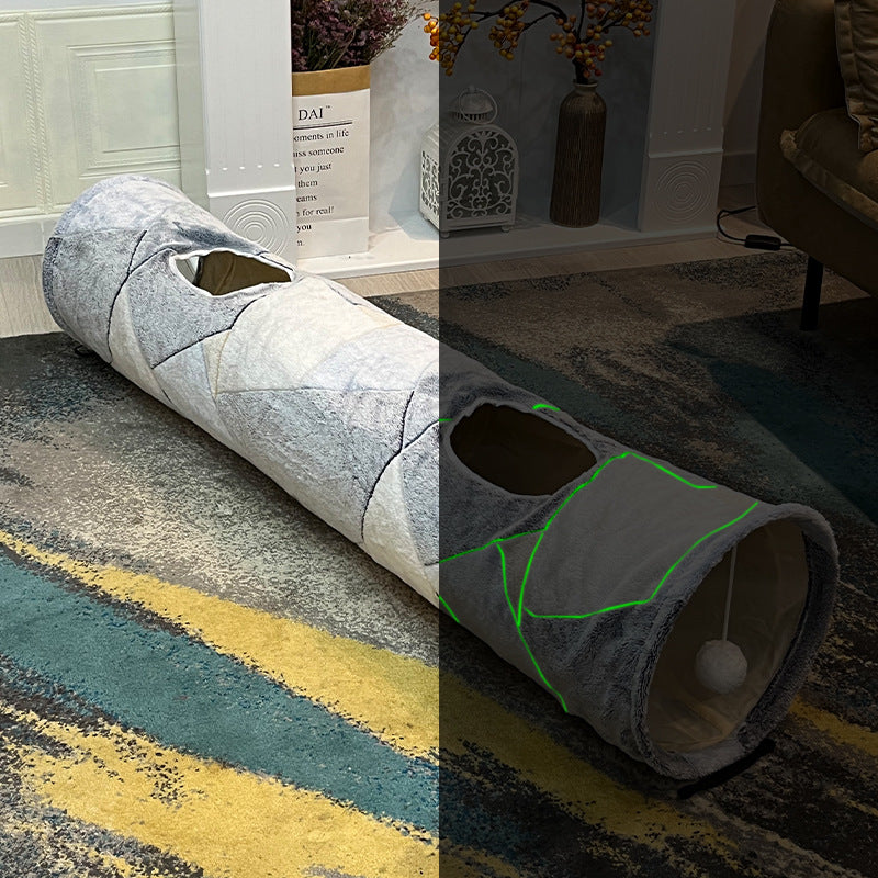 CelestialFlow™ Midnight Magic: Interaktiv & Självlysande Katttunnel – Tystgående Design för Nattlig Lek