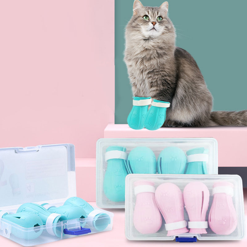 GuardPaw™ Soft-Touch: Professionella Skyddsstövlar för Säker Kloklippning & Bad – 4-pack